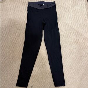 Nike Black and Gray Athletic Leggings Nike Pro Dri Fit